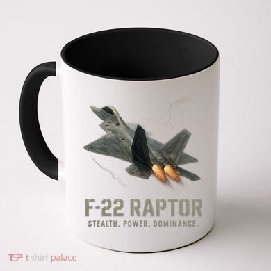 F-22 Raptor Banking Through Storm Clouds Coffee Mug