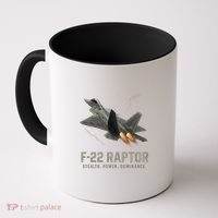 F-22 Raptor Banking Through Storm Clouds Coffee Mug thumb 0