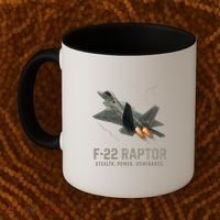 F-22 Raptor Banking Through Storm Clouds Coffee Mug thumb 2