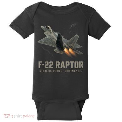 F-22 Raptor Banking Through Storm Clouds Baby Bodysuit