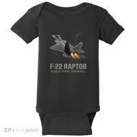 F-22 Raptor Banking Through Storm Clouds Baby Bodysuit thumb 0