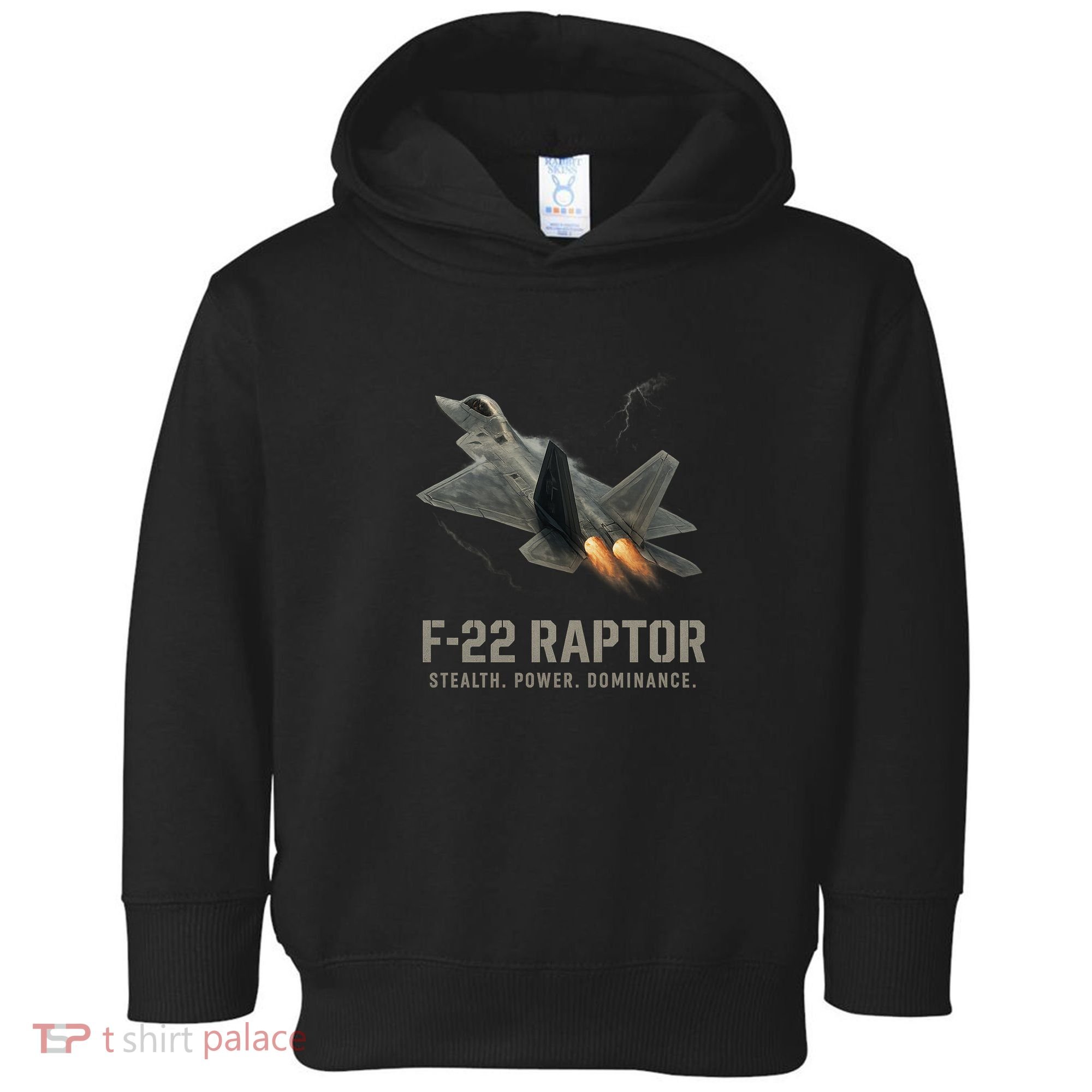 F-22 Raptor Banking Through Storm Clouds Toddler Hoodie
