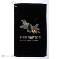 F-22 Raptor Banking Through Storm Clouds Golf Towel thumb 0