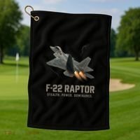 F-22 Raptor Banking Through Storm Clouds Golf Towel thumb 1