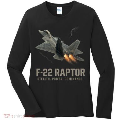 F-22 Raptor Banking Through Storm Clouds Women's Long Sleeve Shirt