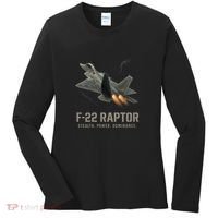 F-22 Raptor Banking Through Storm Clouds Women's Long Sleeve Shirt thumb 0