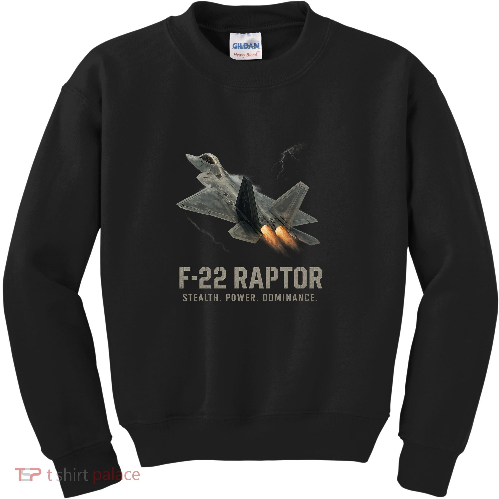 F-22 Raptor Banking Through Storm Clouds Kids Sweatshirt