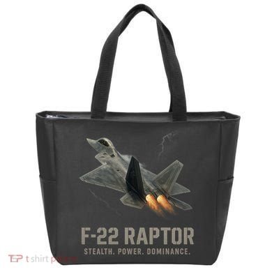 F-22 Raptor Banking Through Storm Clouds Tote Bag