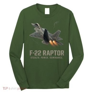 F-22 Raptor Banking Through Storm Clouds Long Sleeve Shirt