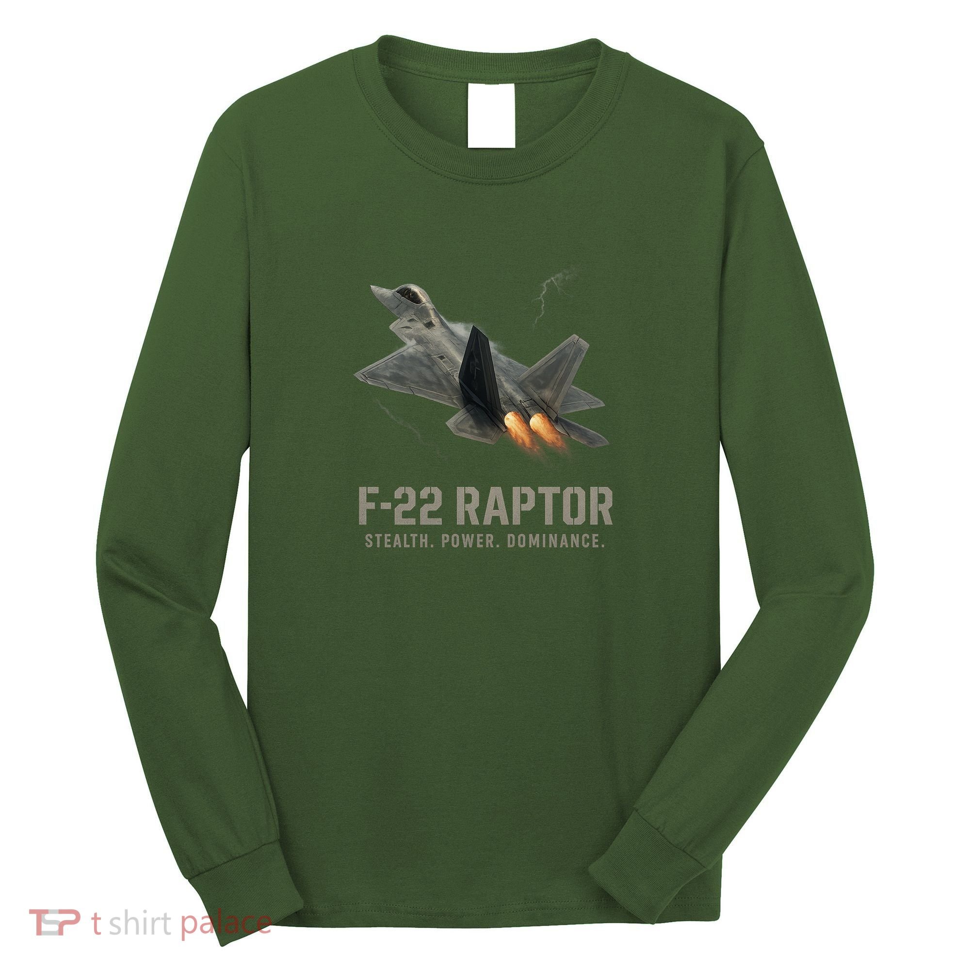 F-22 Raptor Banking Through Storm Clouds Long Sleeve Shirt