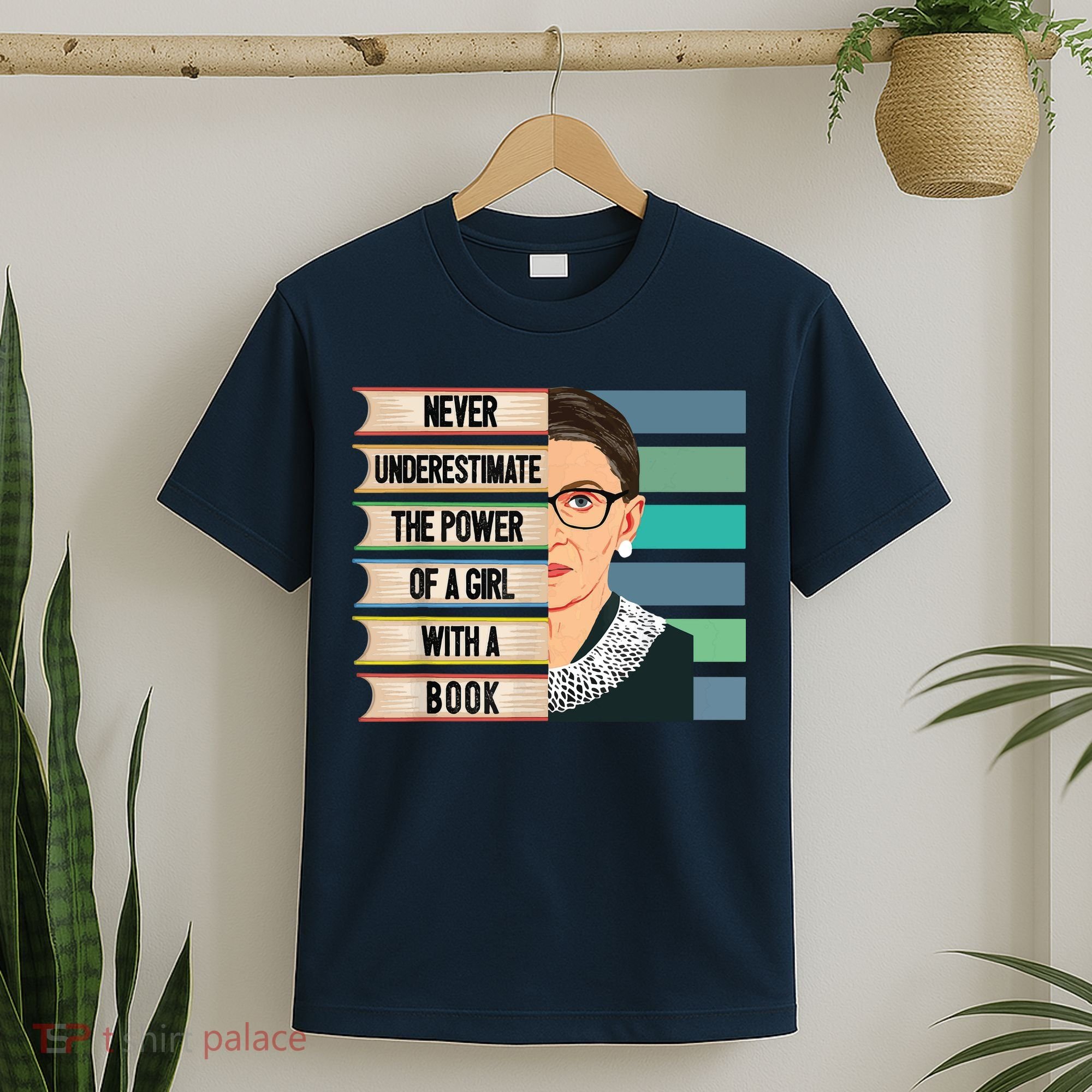 Feminist Ruth Bader Ginsburg RBG Quote Girl With Book T-Shirt