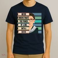 Feminist Ruth Bader Ginsburg RBG Quote Girl With Book T-Shirt thumb 3