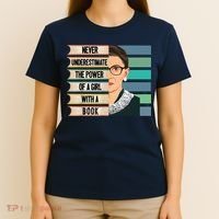 Feminist Ruth Bader Ginsburg RBG Quote Girl With Book T-Shirt thumb 4
