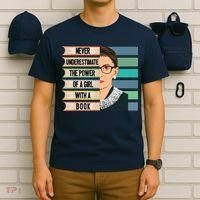 Feminist Ruth Bader Ginsburg RBG Quote Girl With Book T-Shirt thumb 6