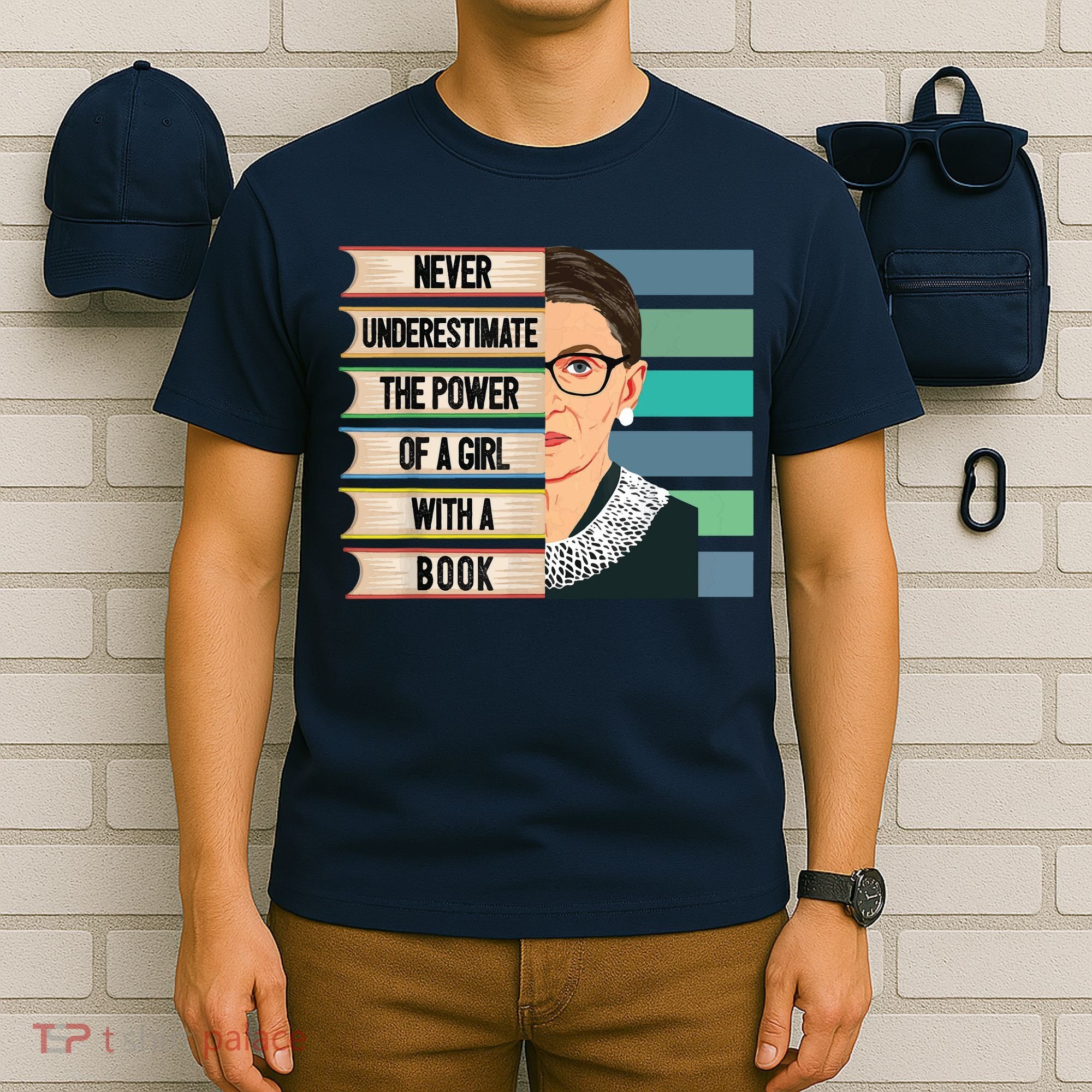 Feminist Ruth Bader Ginsburg RBG Quote Girl With Book T-Shirt