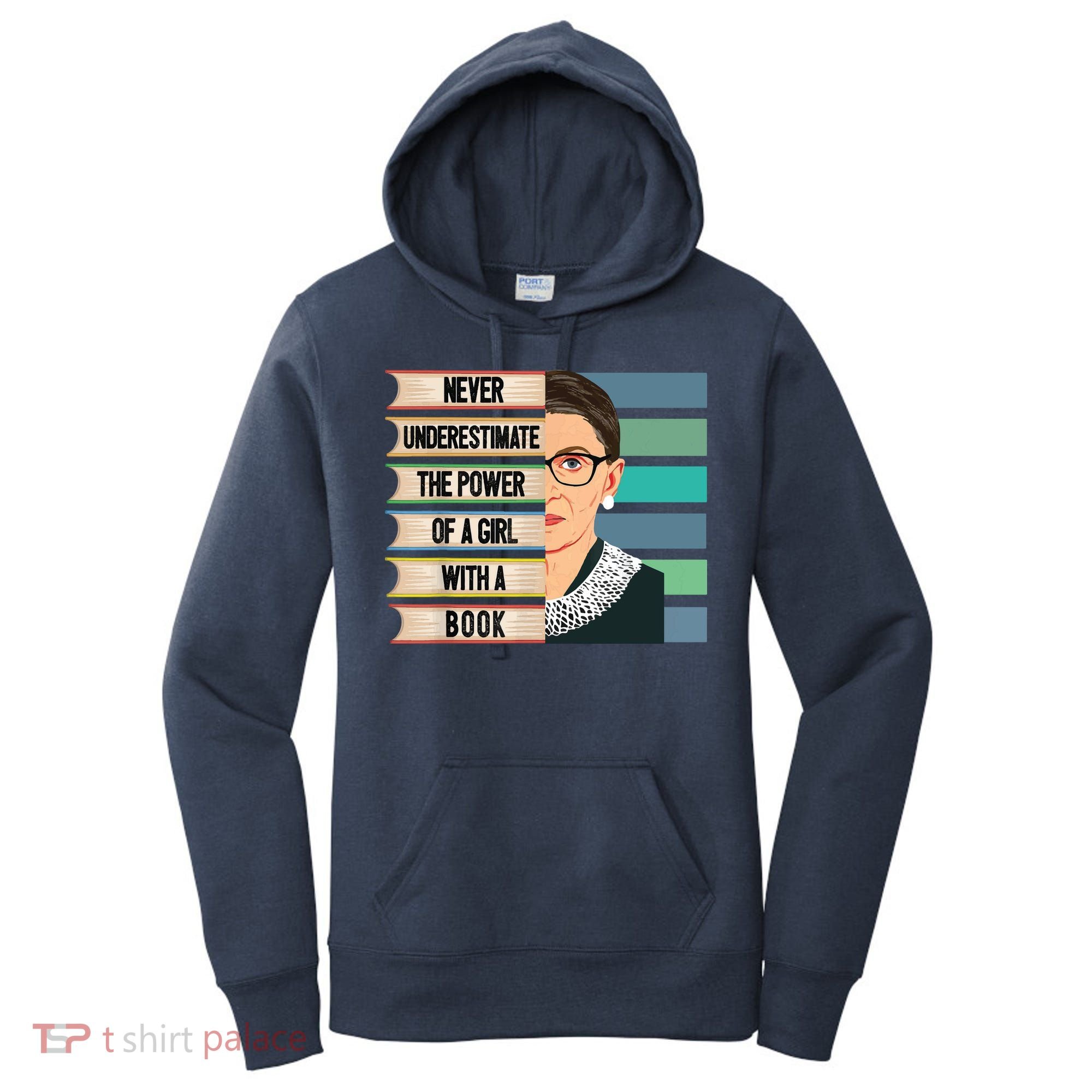 Feminist Ruth Bader Ginsburg RBG Quote Girl With Book Women's Hoodie