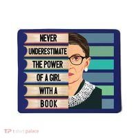 Feminist Ruth Bader Ginsburg RBG Quote Girl With Book Mousepad thumb 0
