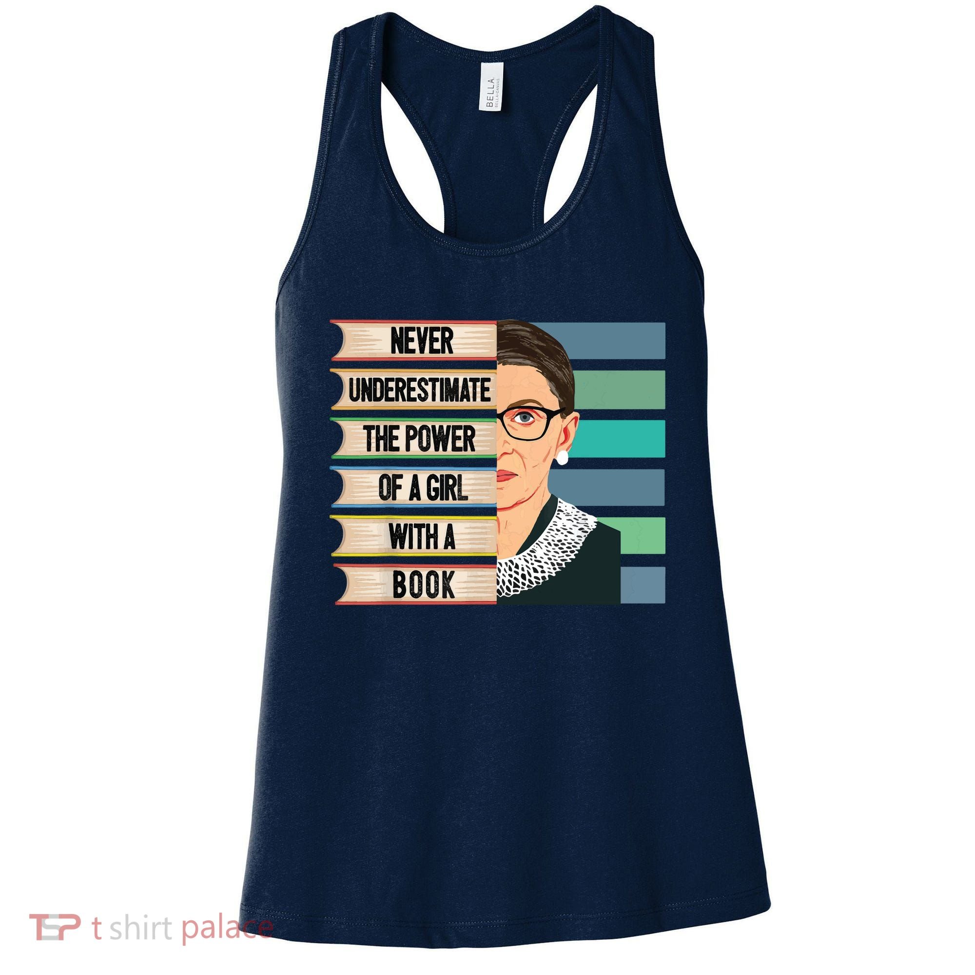 Feminist Ruth Bader Ginsburg RBG Quote Girl With Book Women's Tank Top