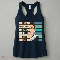 Feminist Ruth Bader Ginsburg RBG Quote Girl With Book Women's Tank Top thumb 3