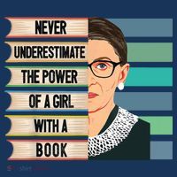 Feminist Ruth Bader Ginsburg RBG Quote Girl With Book Baby Bodysuit thumb 2