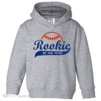 Funny Retro Baseball Rookie Of The Year Toddler Hoodie thumb 0