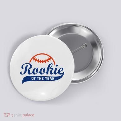 Funny Retro Baseball Rookie Of The Year Button