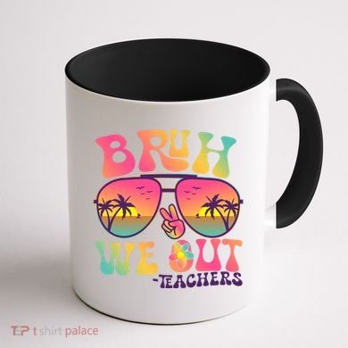 Funny Retro Bruh We Out Teachers Coffee Mug back