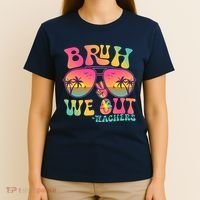 Funny Retro Bruh We Out Teachers T-Shirt thumb 4