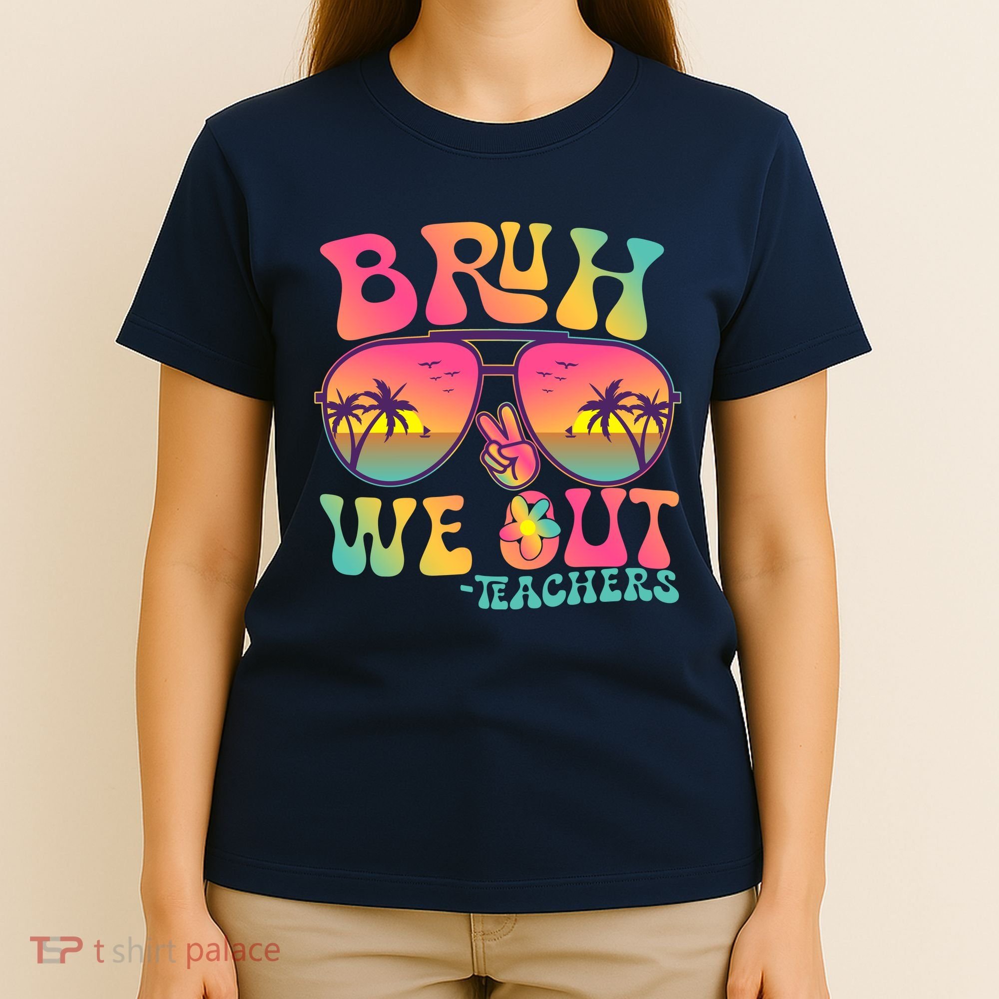 Funny Retro Bruh We Out Teachers T-Shirt