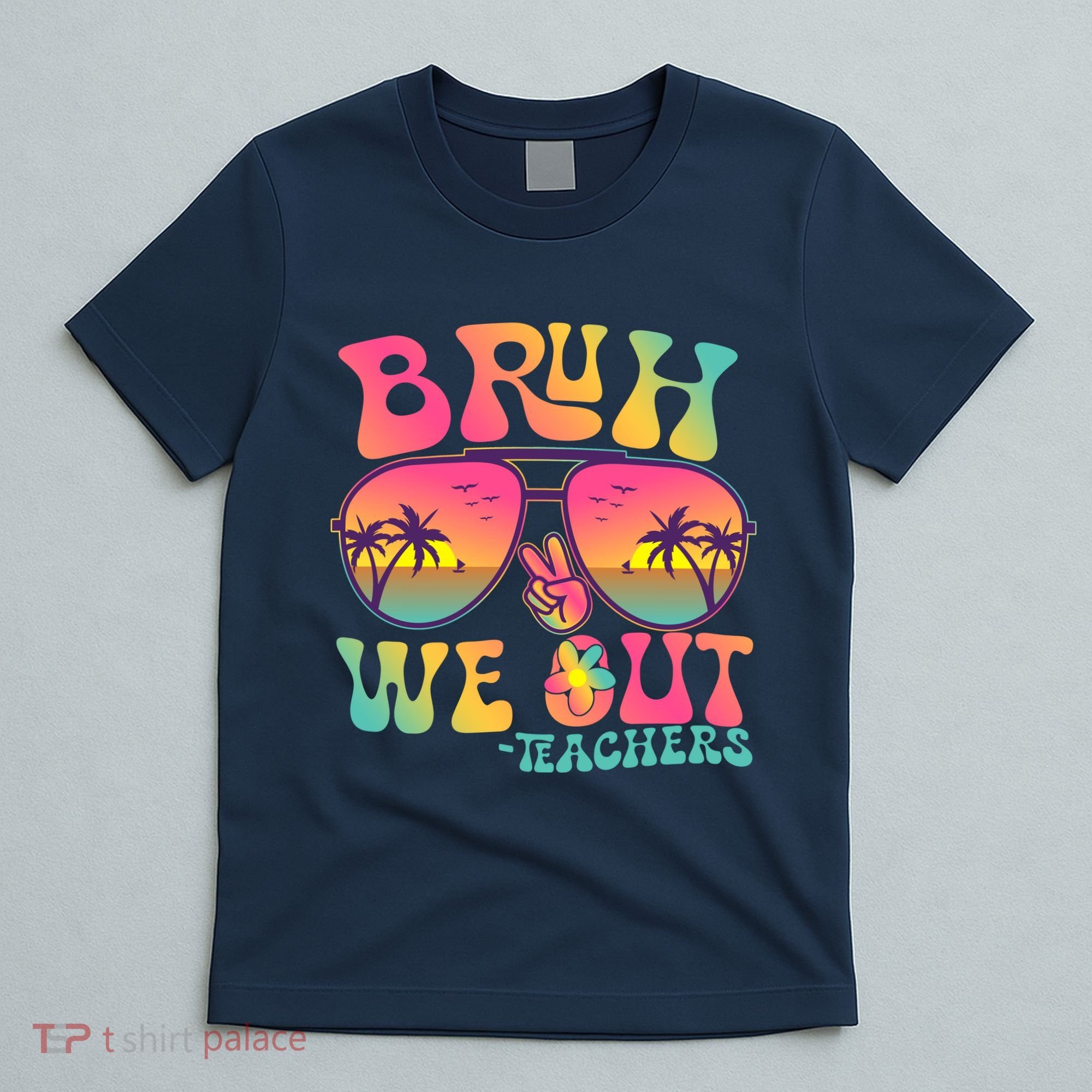 Funny Retro Bruh We Out Teachers T-Shirt