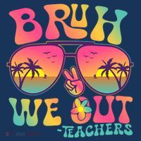 Funny Retro Bruh We Out Teachers Women's Hoodie thumb 2