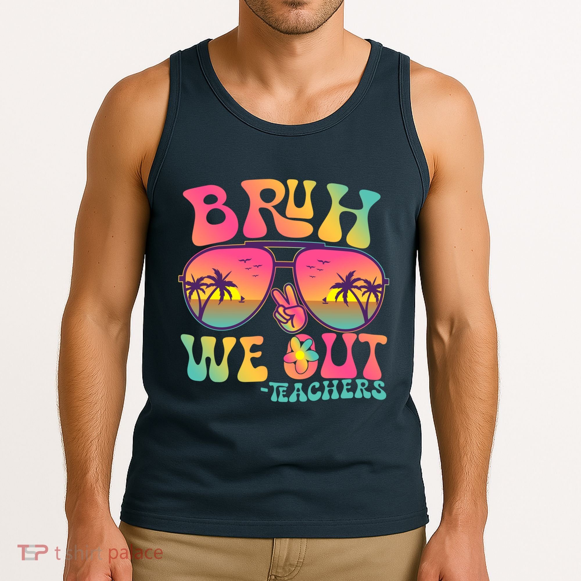 Funny Retro Bruh We Out Teachers Tank Top