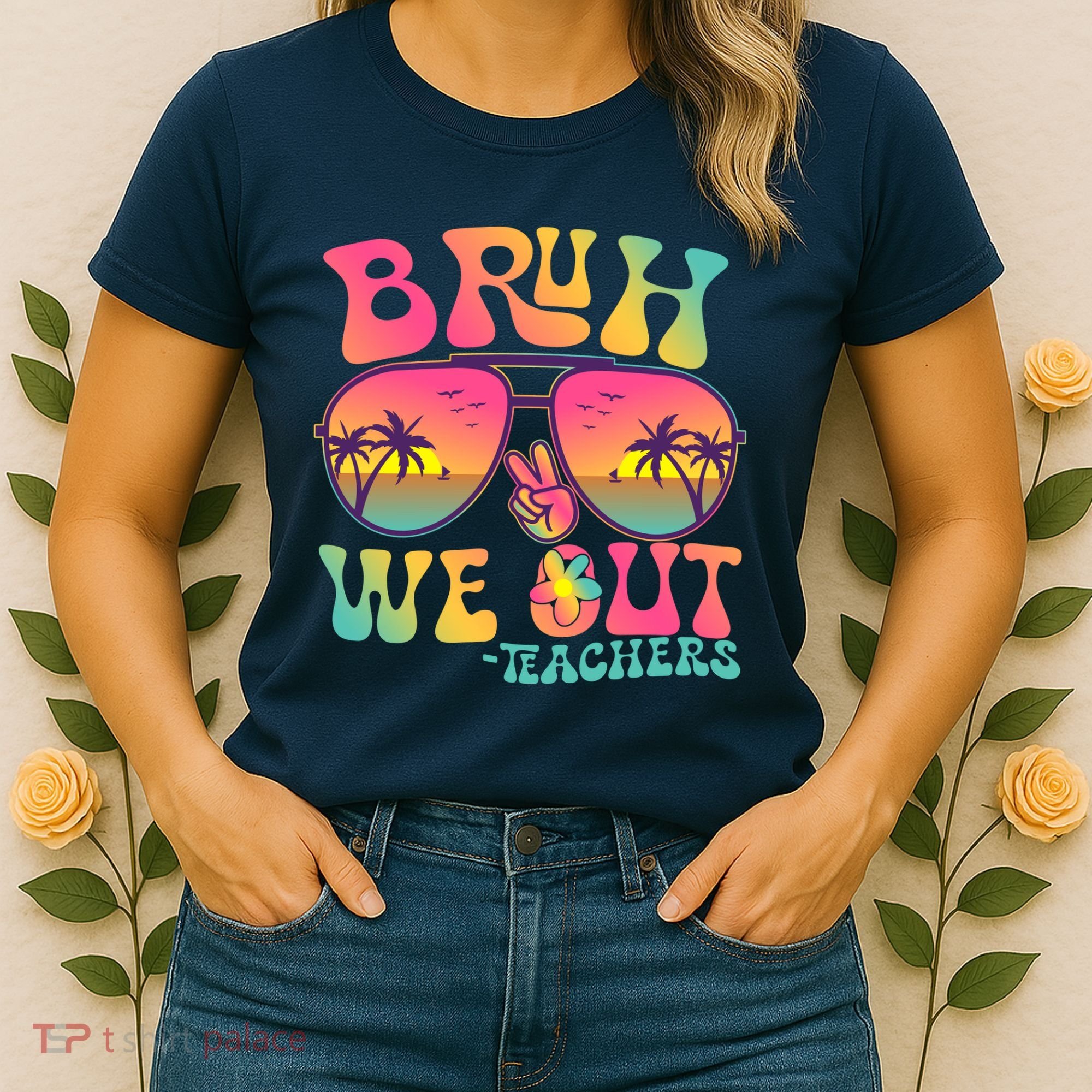 Funny Retro Bruh We Out Teachers Women's T-Shirt