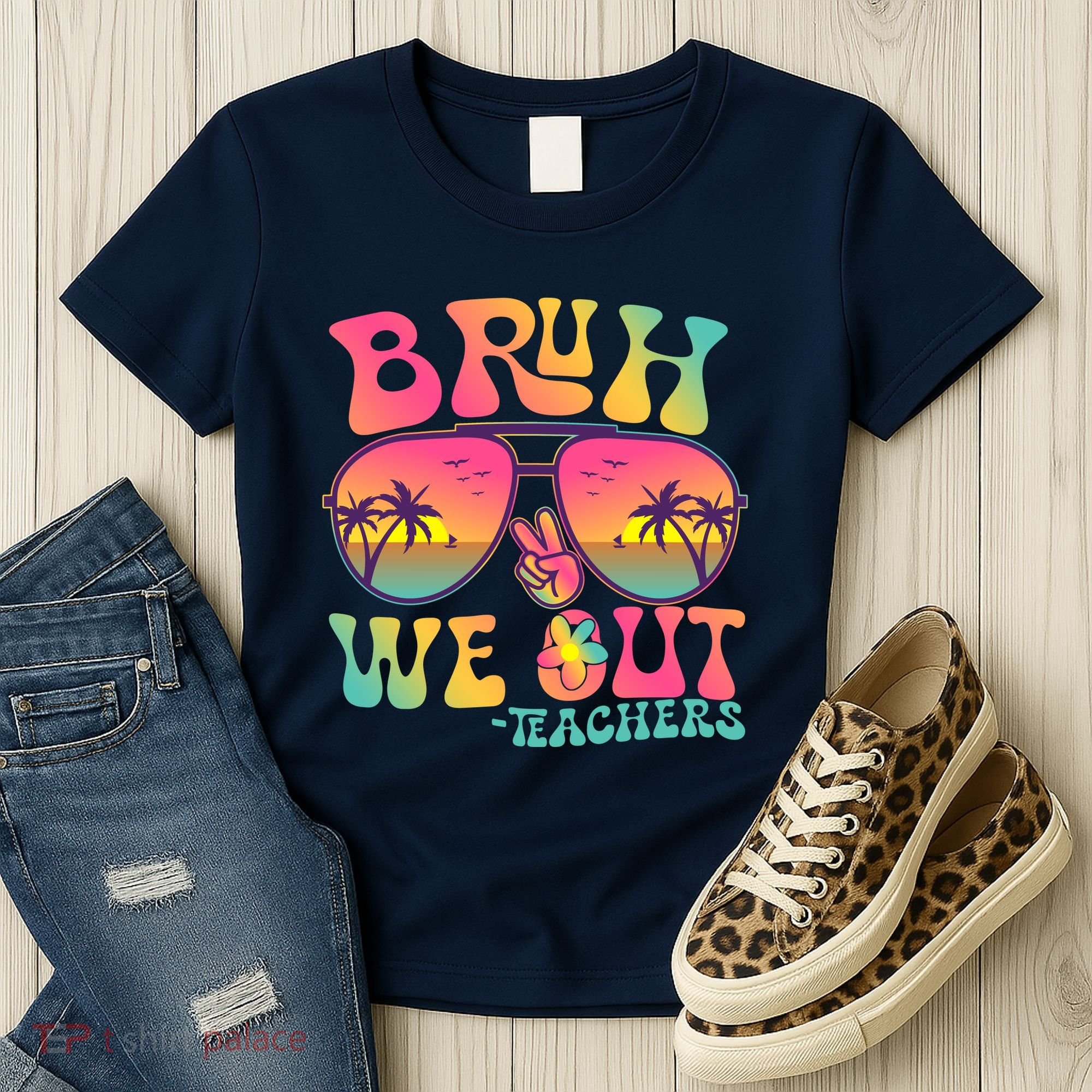 Funny Retro Bruh We Out Teachers Women's T-Shirt
