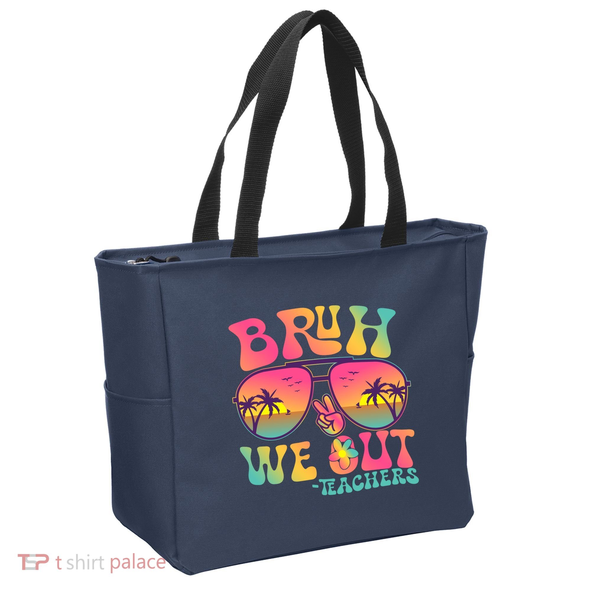 Funny Retro Bruh We Out Teachers Tote Bag