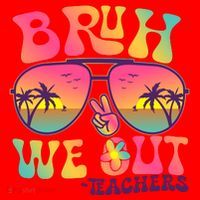 Funny Retro Bruh We Out Teachers Santa Hat thumb 1