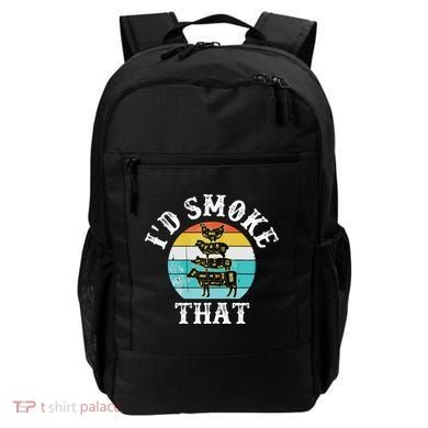 Funny Retro BBQ Party Smoker Chef I'd Smoke That Backpack