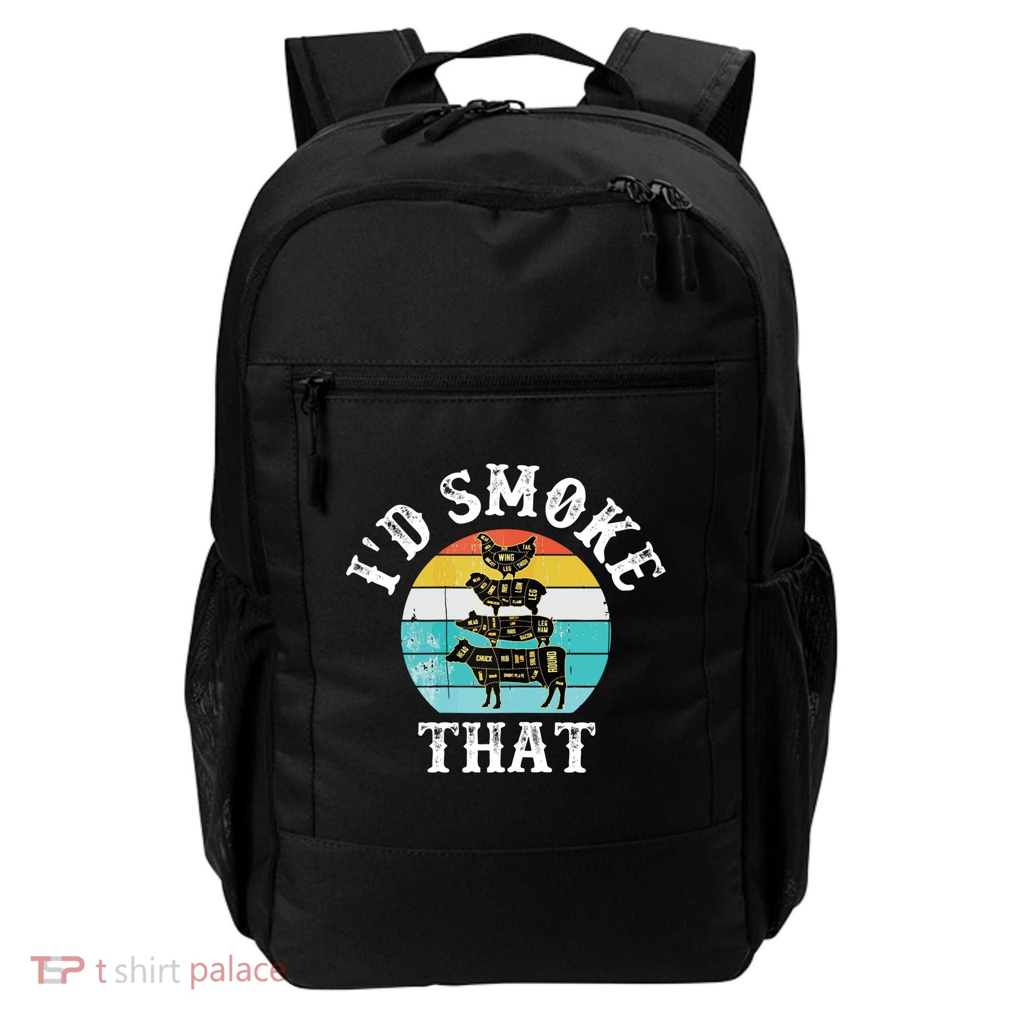 Funny Retro BBQ Party Smoker Chef I'd Smoke That Backpack