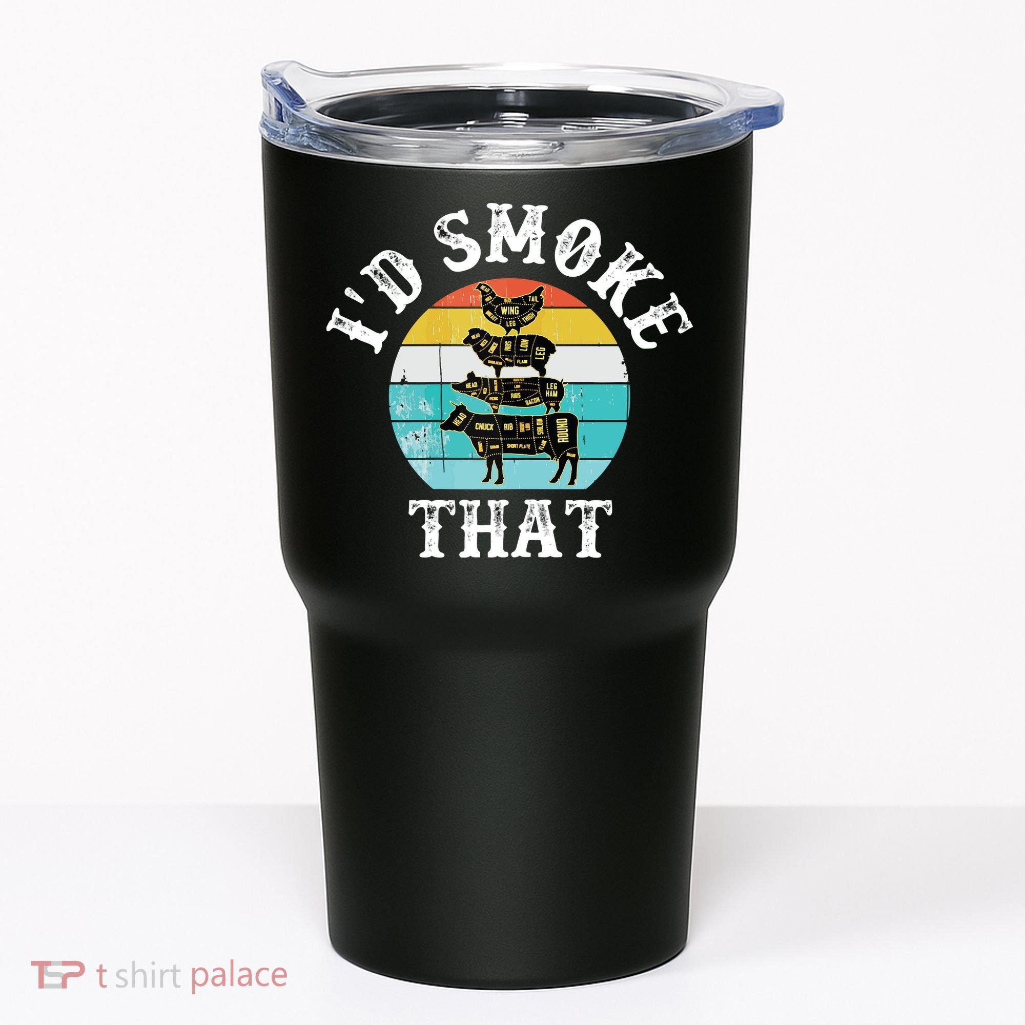 Funny Retro BBQ Party Smoker Chef I'd Smoke That Tumbler