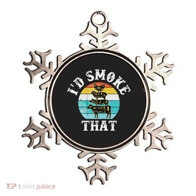 Funny Retro BBQ Party Smoker Chef I'd Smoke That Ornament