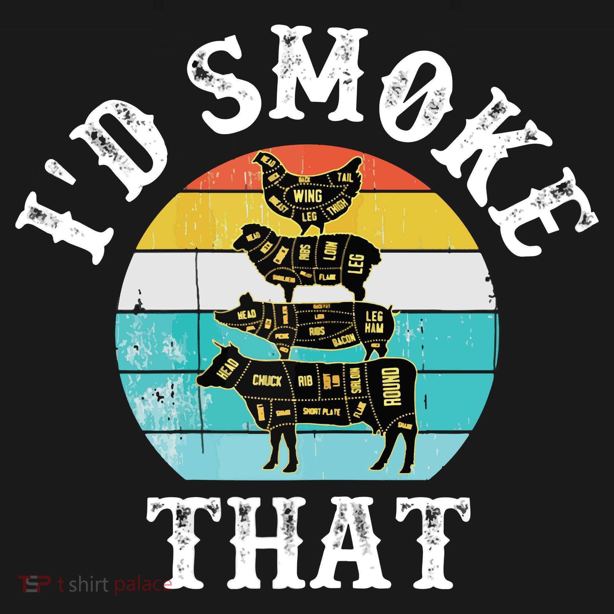 Funny Retro BBQ Party Smoker Chef I'd Smoke That Ornament
