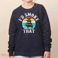 Funny Retro BBQ Party Smoker Chef I'd Smoke That Women's Sweatshirt thumb 0