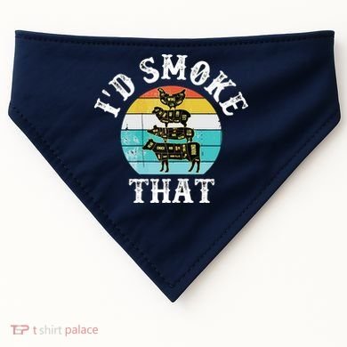 Funny Retro BBQ Party Smoker Chef I'd Smoke That USA-Made Doggie Bandana