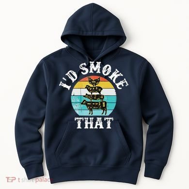 Funny Retro BBQ Party Smoker Chef I'd Smoke That Hoodie