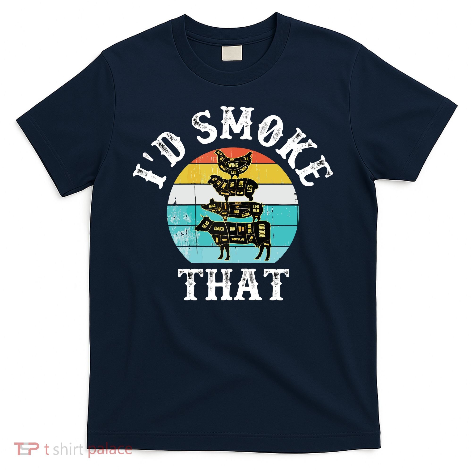 Funny Retro BBQ Party Smoker Chef I'd Smoke That T-Shirt