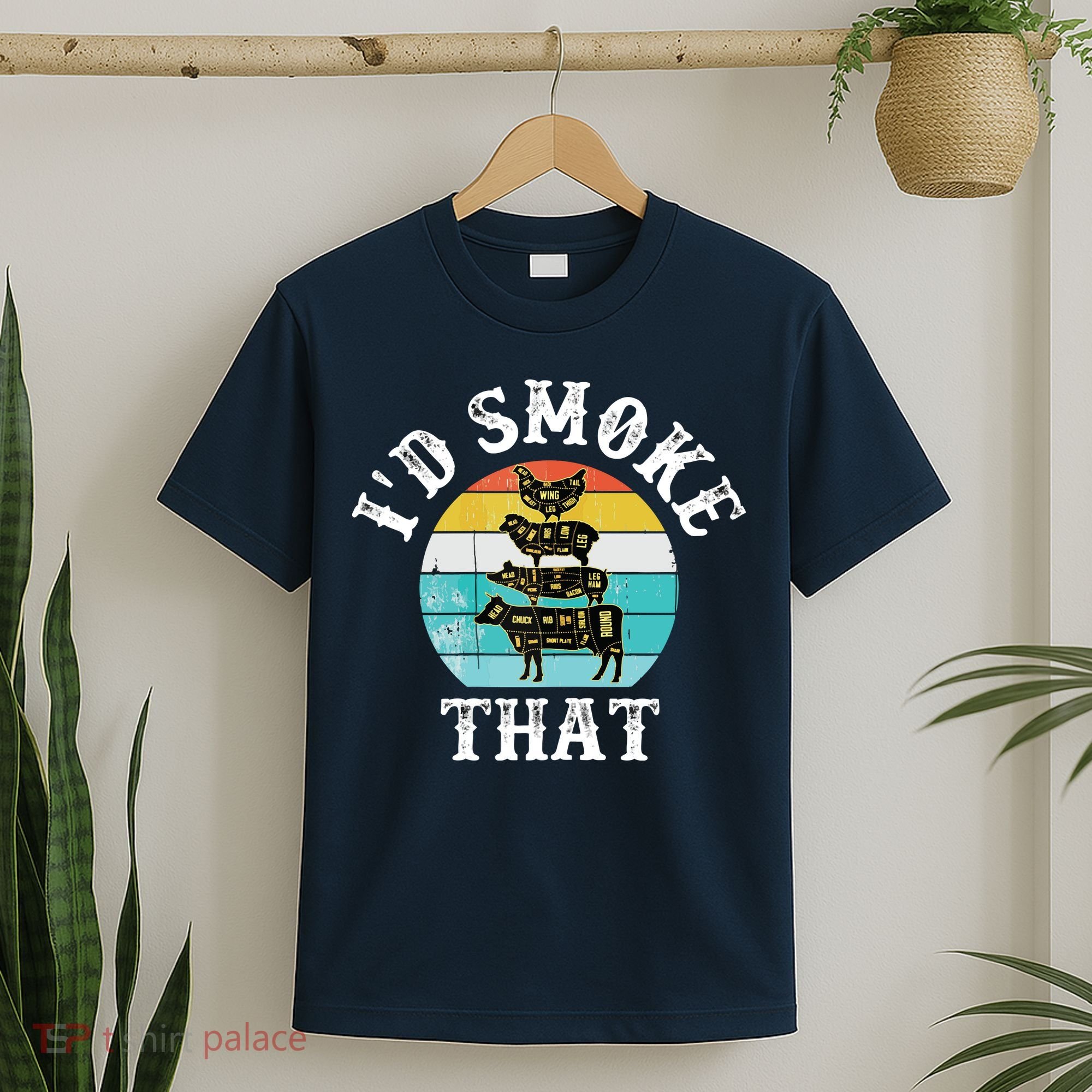 Funny Retro BBQ Party Smoker Chef I'd Smoke That T-Shirt