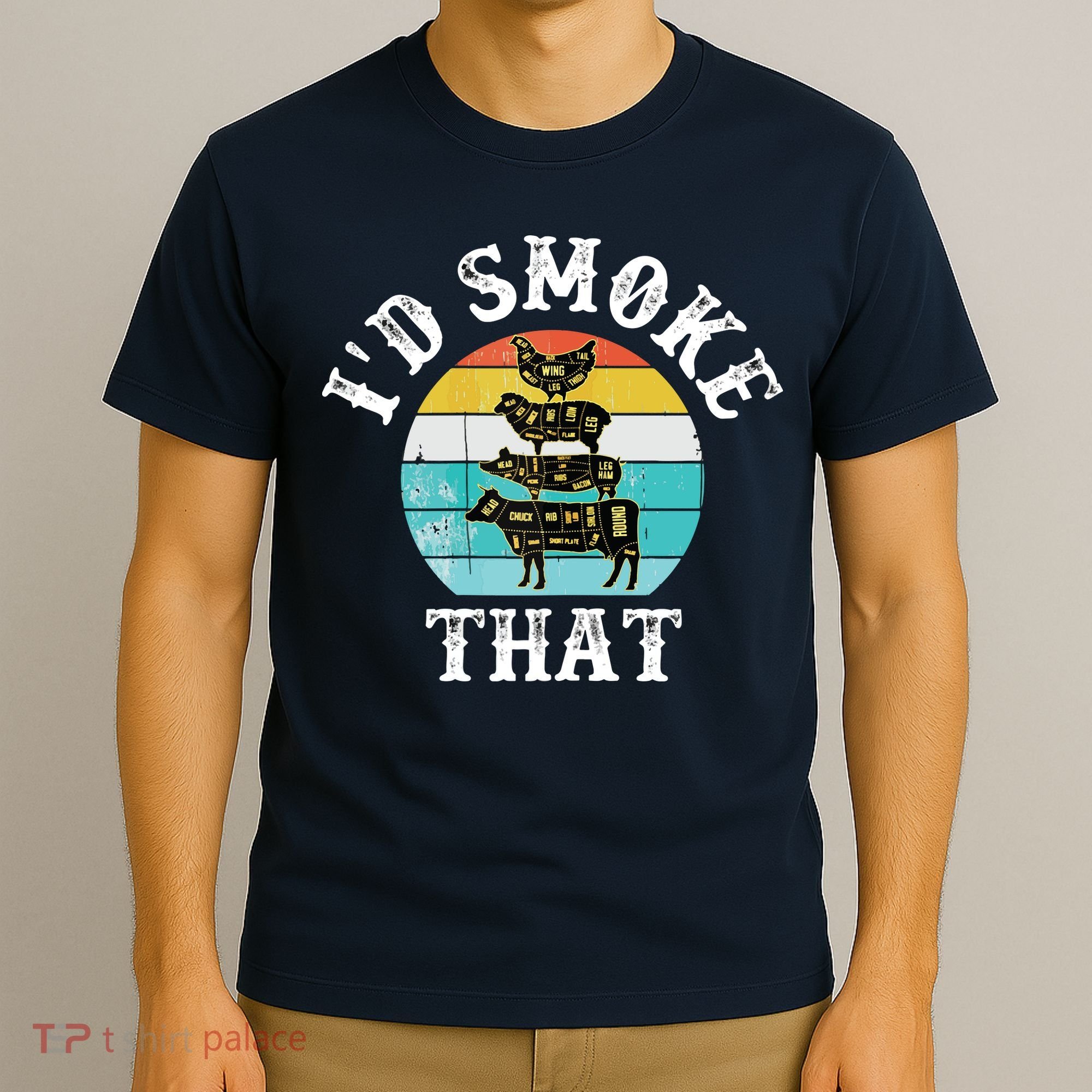 Funny Retro BBQ Party Smoker Chef I'd Smoke That T-Shirt