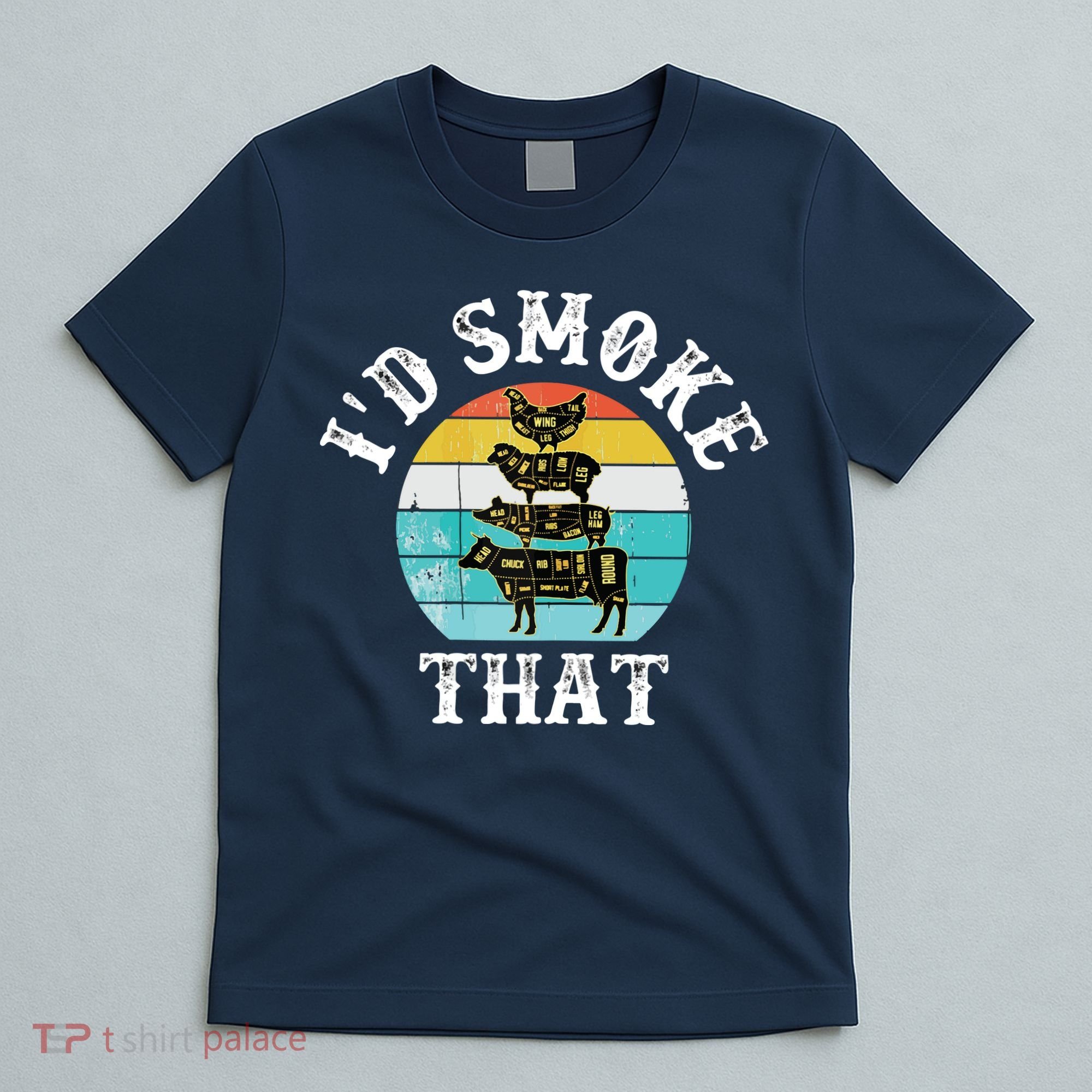 Funny Retro BBQ Party Smoker Chef I'd Smoke That T-Shirt