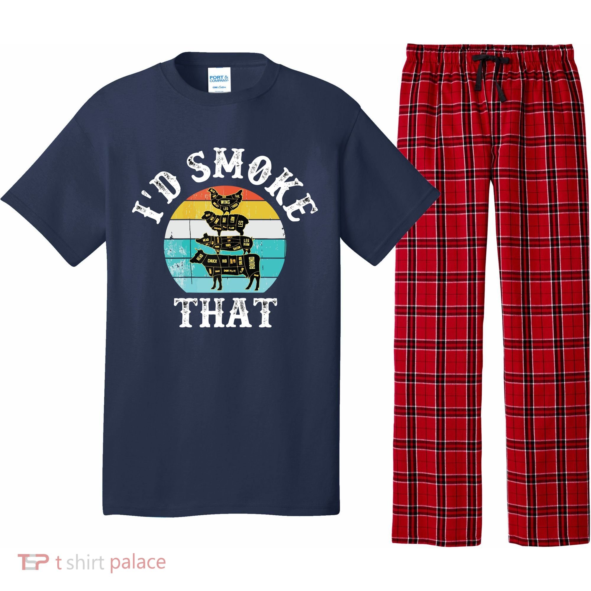 Funny Retro BBQ Party Smoker Chef I'd Smoke That Pajama Set