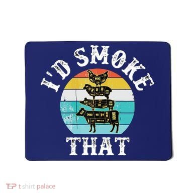 Funny Retro BBQ Party Smoker Chef I'd Smoke That Mousepad
